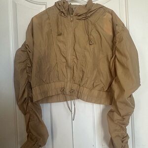 New Popflex Whimsical Breeze Windbreaker Zip Jacket Small/Medium In Desert Sand